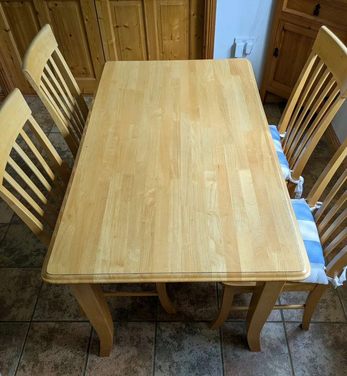 Solid Wood Kitchen Table and 4 Chairs/cushions - Image 4