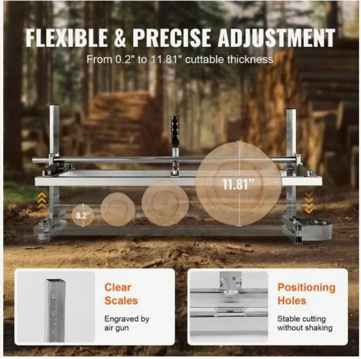 Portable Sawmill 14"-36" Guide Bar Galvanized - Image 4