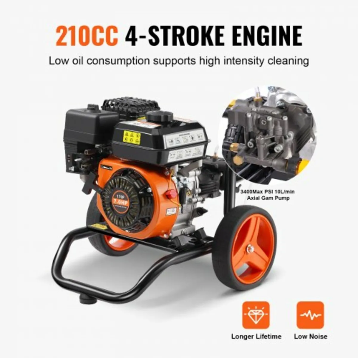 Gas Pressure Washer 3400 PSI 2.6 GPM with 5 Nozzle - Image 4