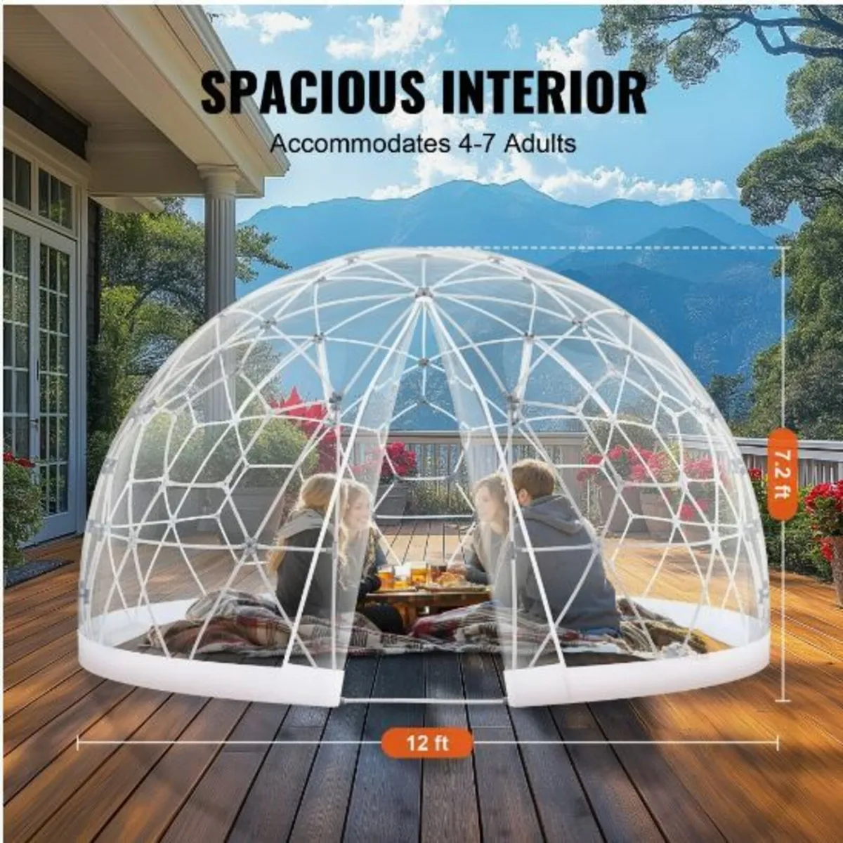 12FT Dome Bubble Tent Outdoor House Camping Shelte - Image 3