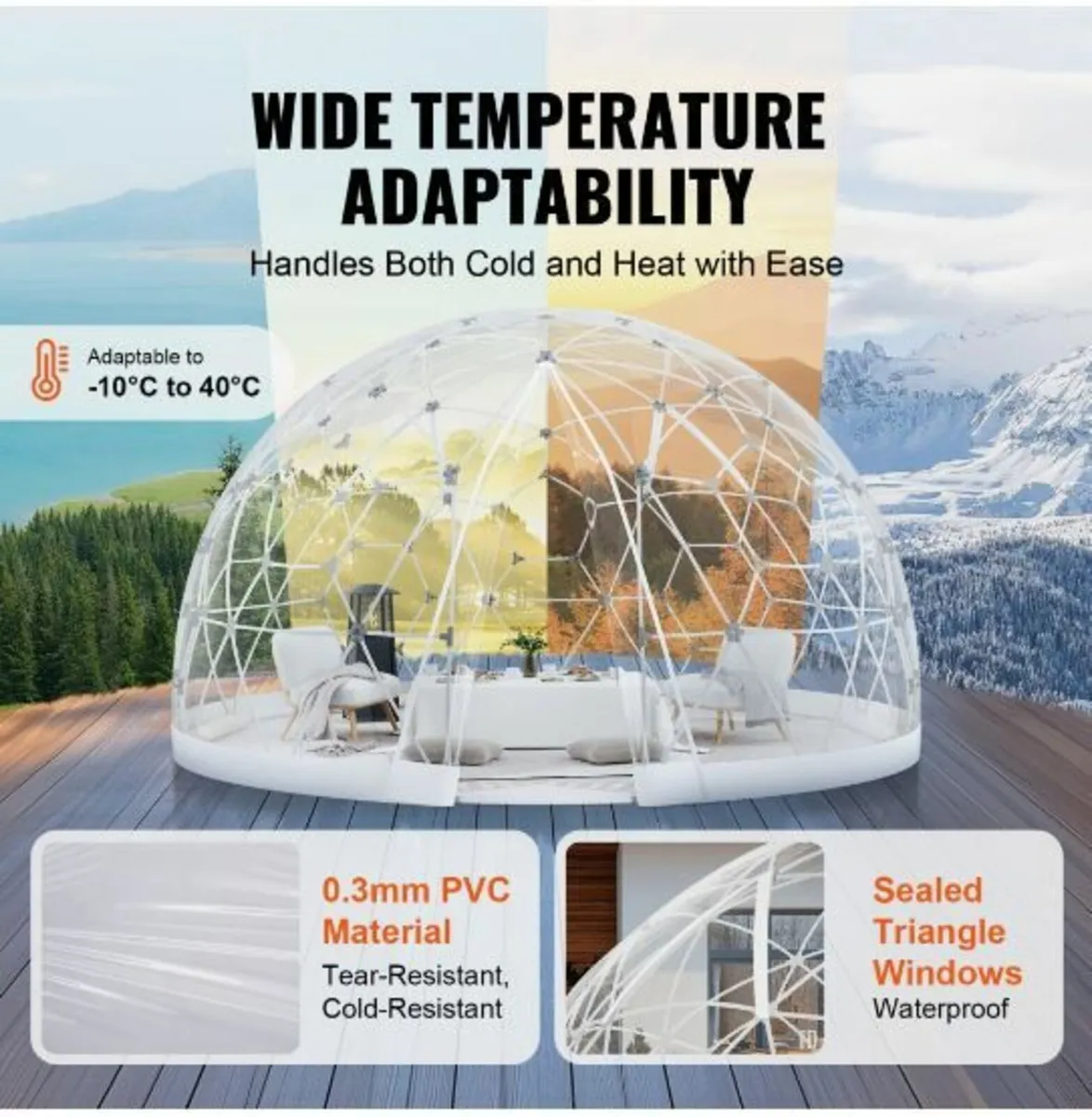 12FT Dome Bubble Tent Outdoor House Camping Shelte - Image 4
