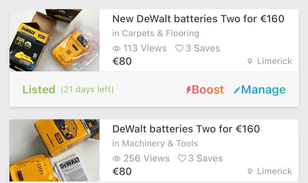 Two new DeWalt batteries - Image 1