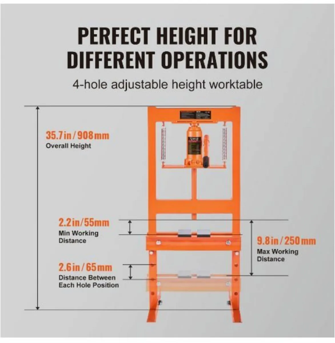 Hydraulic Shop Press 6 Ton with Press Plates - Image 3