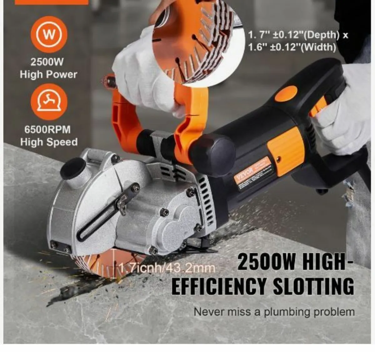 42mm Electric Wall Chaser Groove Cutting - Image 3
