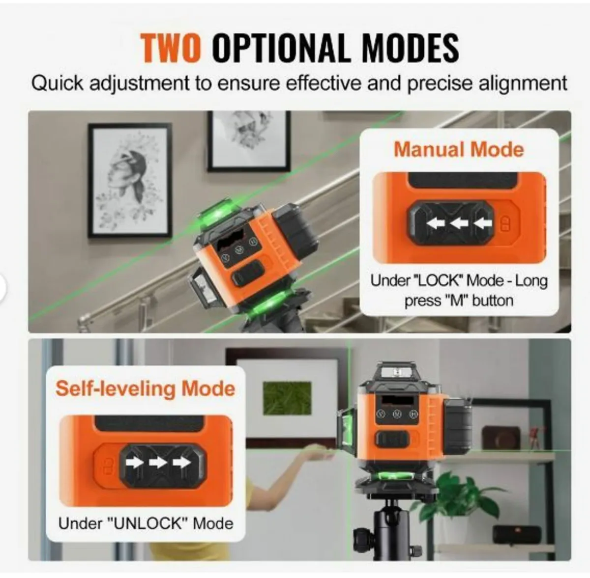 Laser Level 100ft Green Cross Line Self Leveling - Image 2
