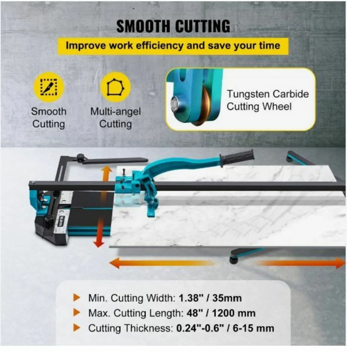 Manual Tile Cutter 1200mm Single Rail Hand Tool - Image 3