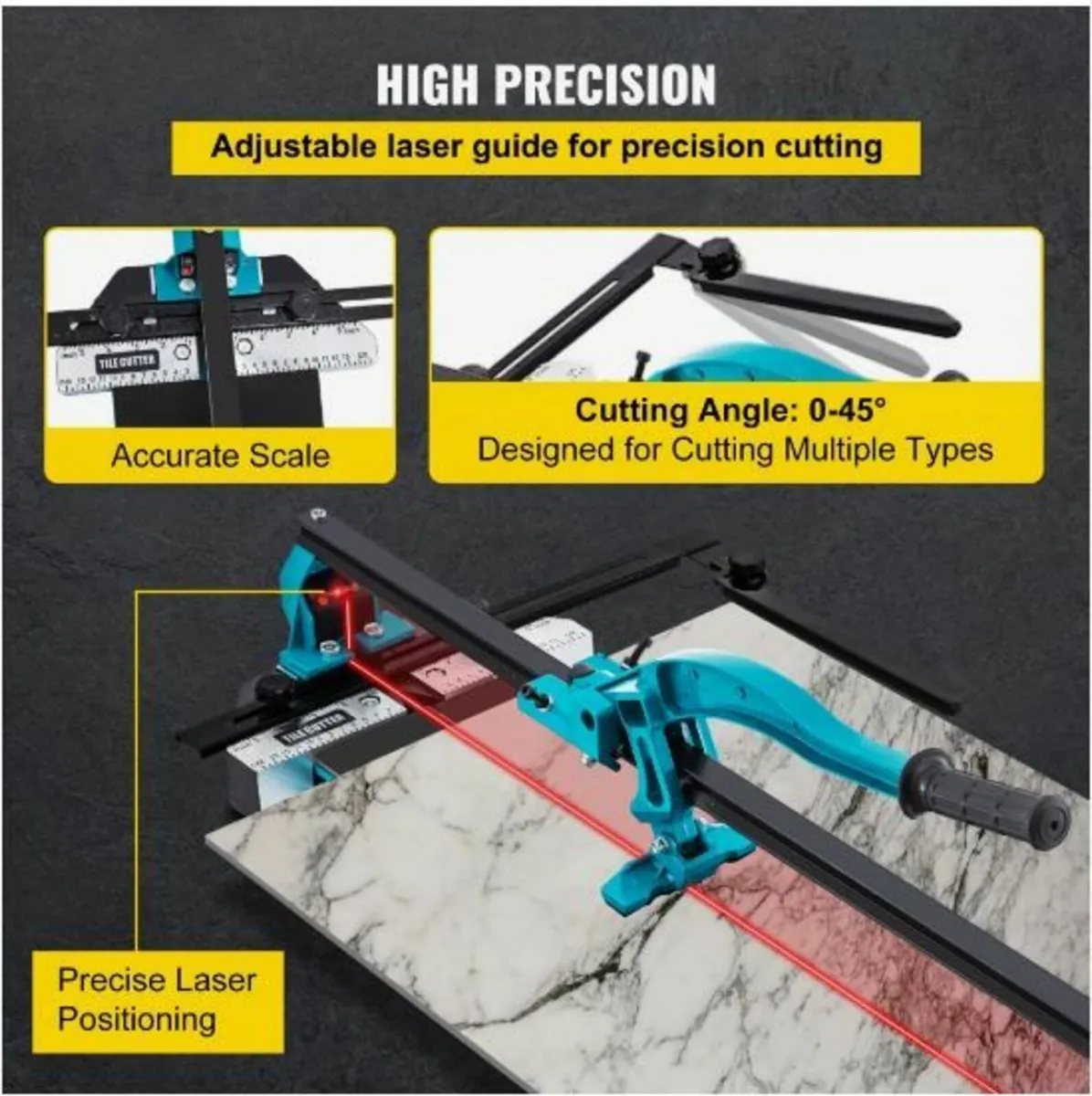 Manual Tile Cutter 1200mm Single Rail Hand Tool - Image 4