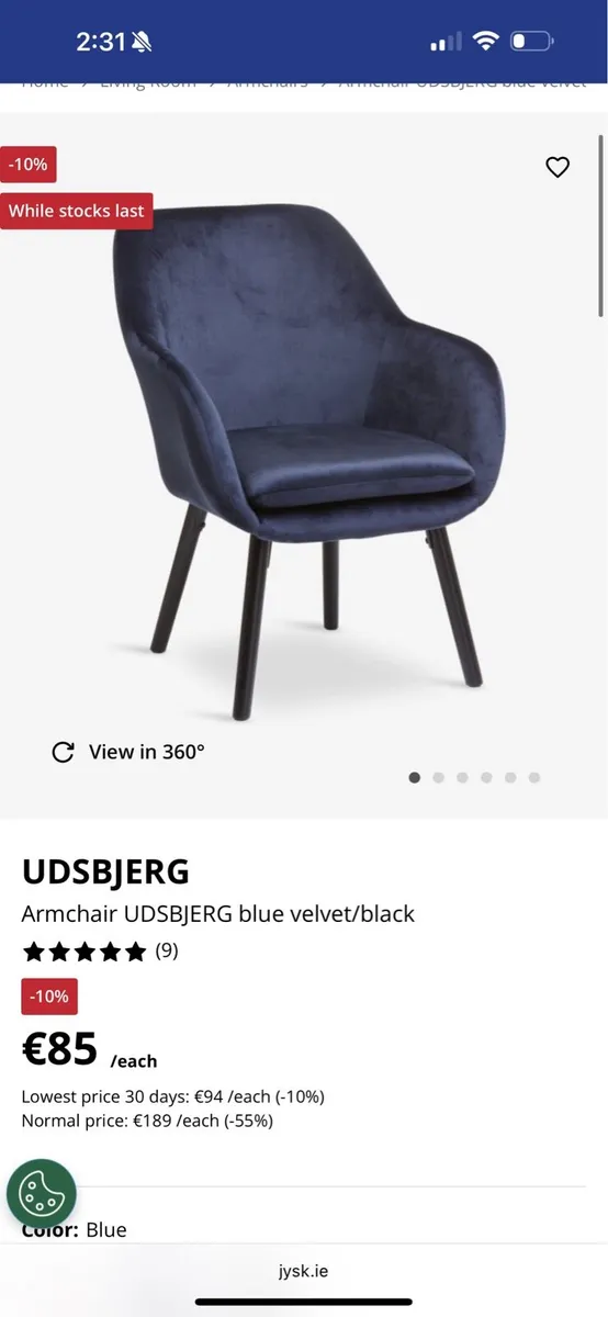 Brand new navy armchair - Image 2
