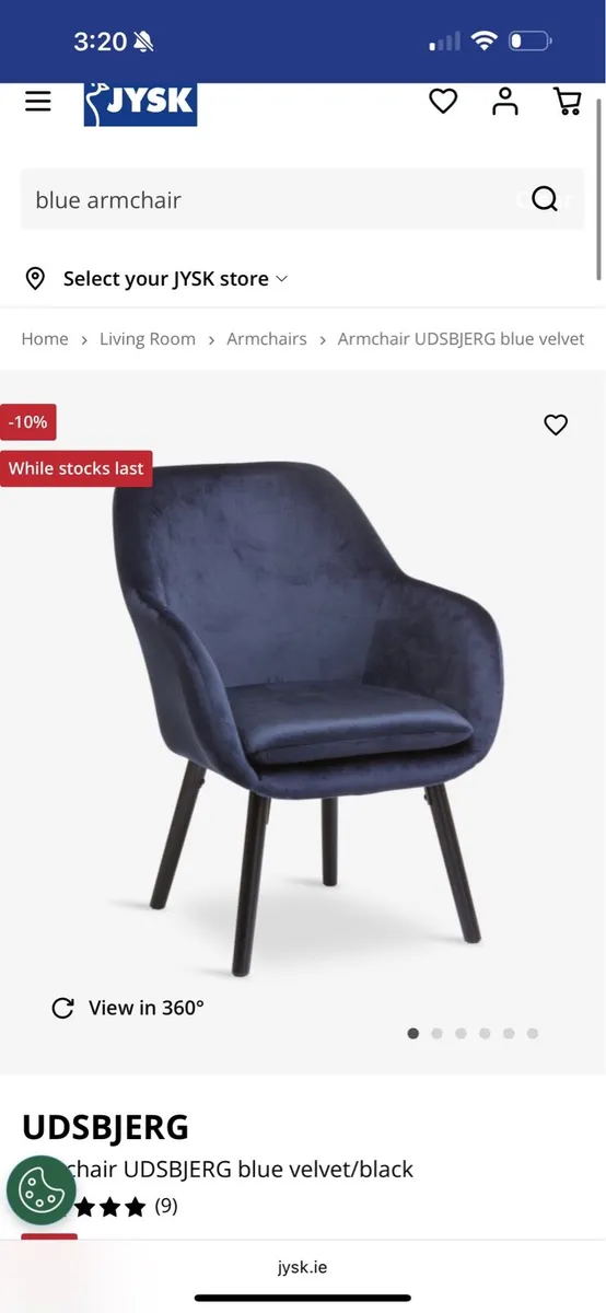Brand new navy armchair - Image 1