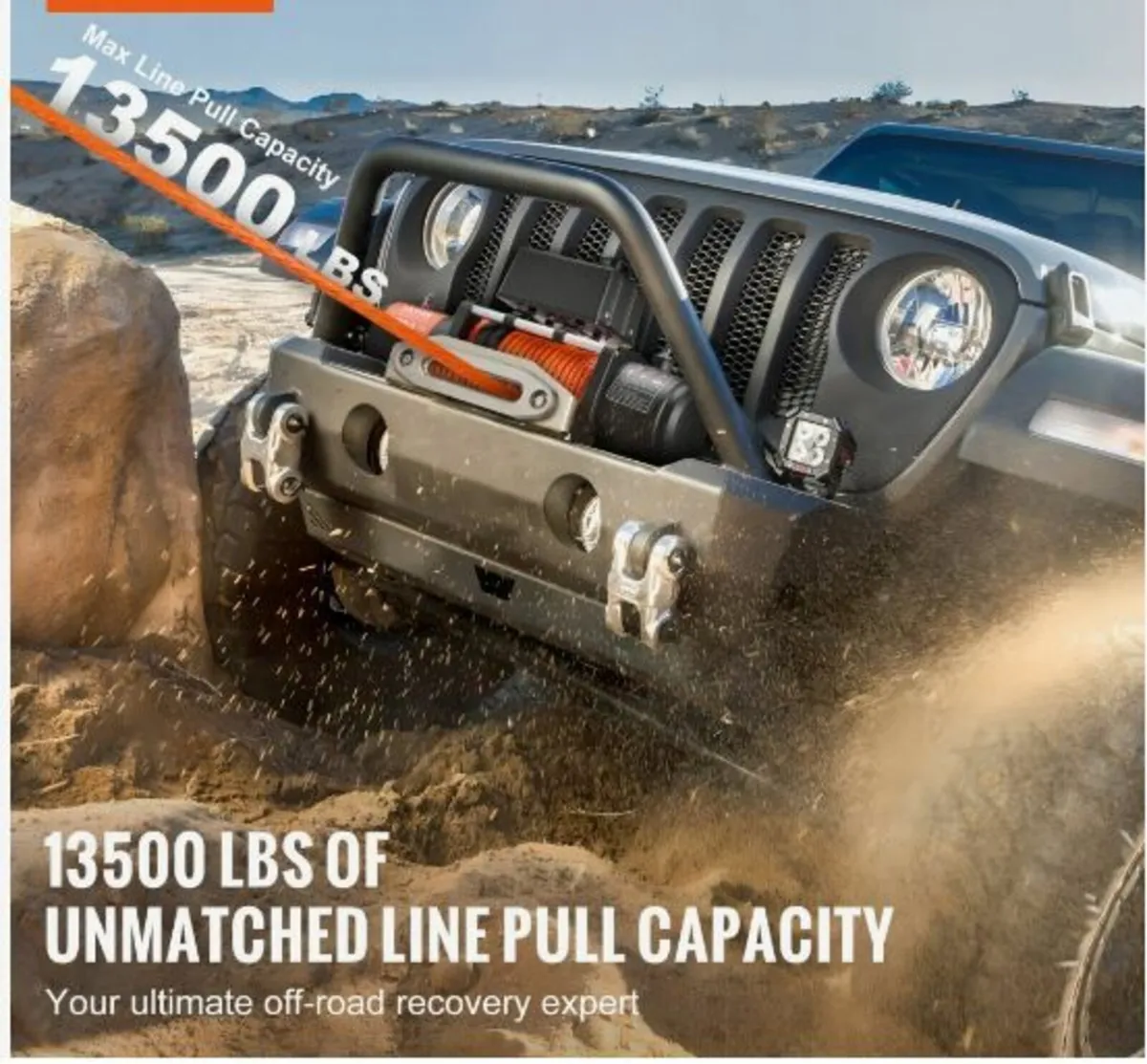 Electric Winch Truck 13,500 lb Synthetic Rope - Image 2