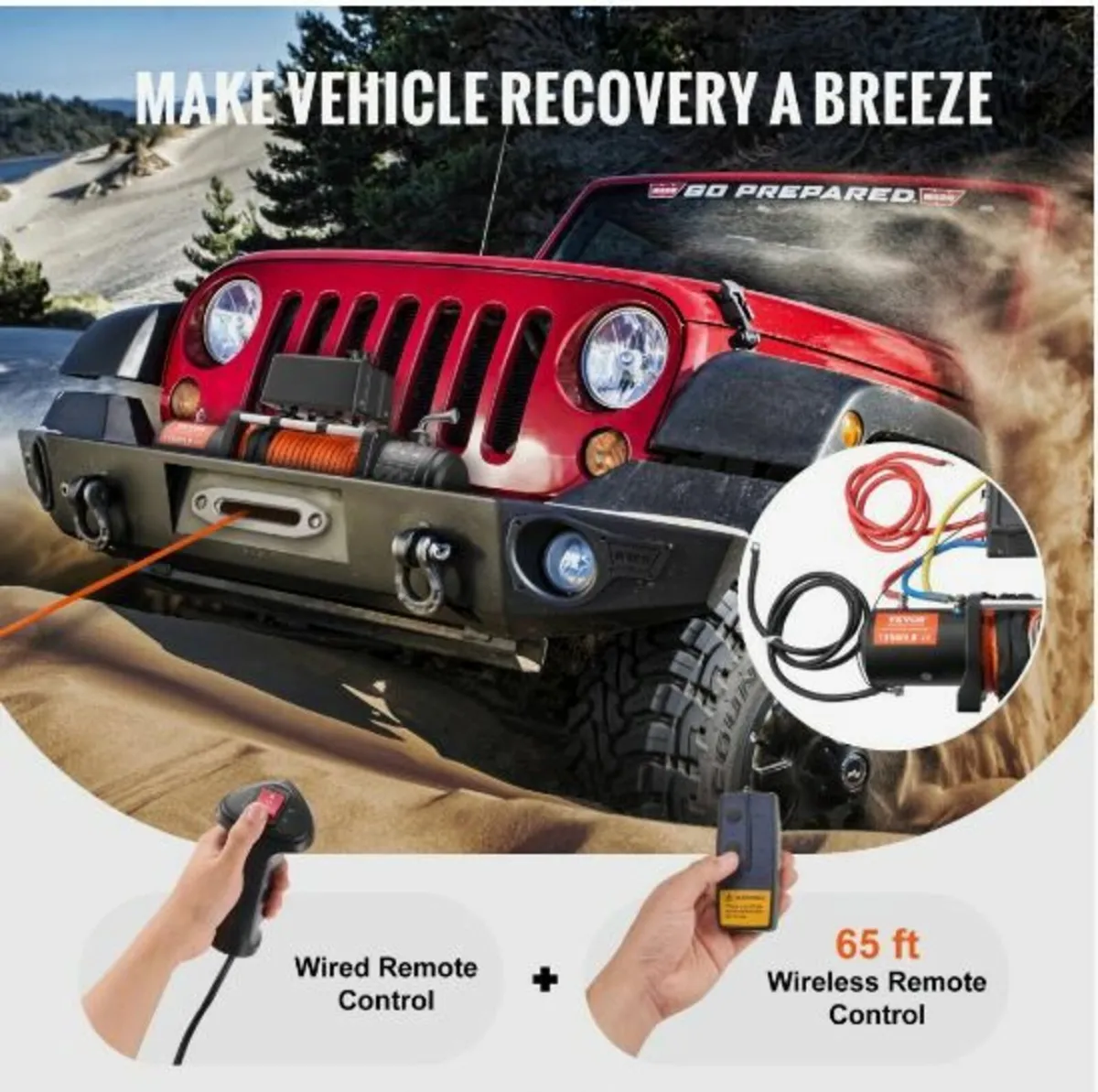 Electric Winch Truck 13,500 lb Synthetic Rope - Image 4