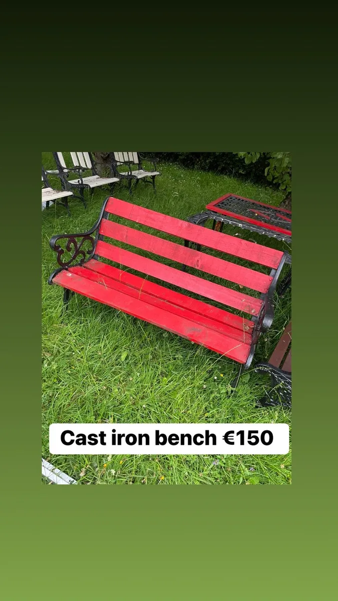 Cast iron garden bench and chair furniture’s - Image 1