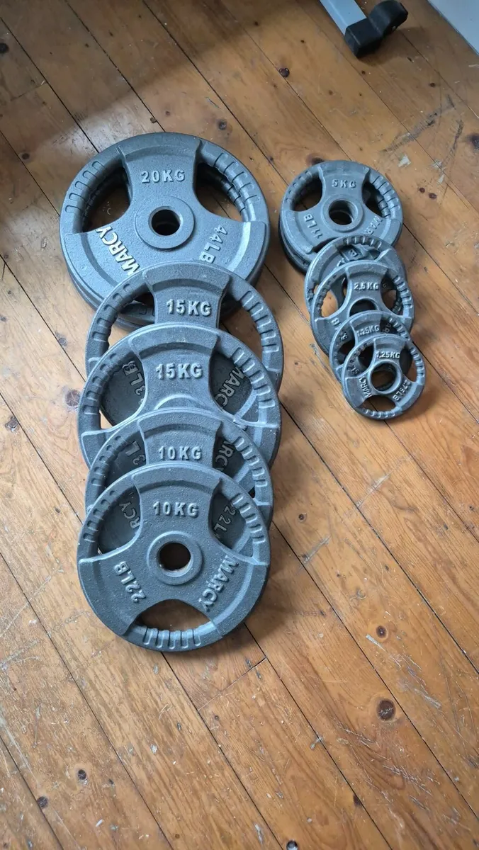107.5kg Tri-Grip Cast Iron Weight Plates - Image 2