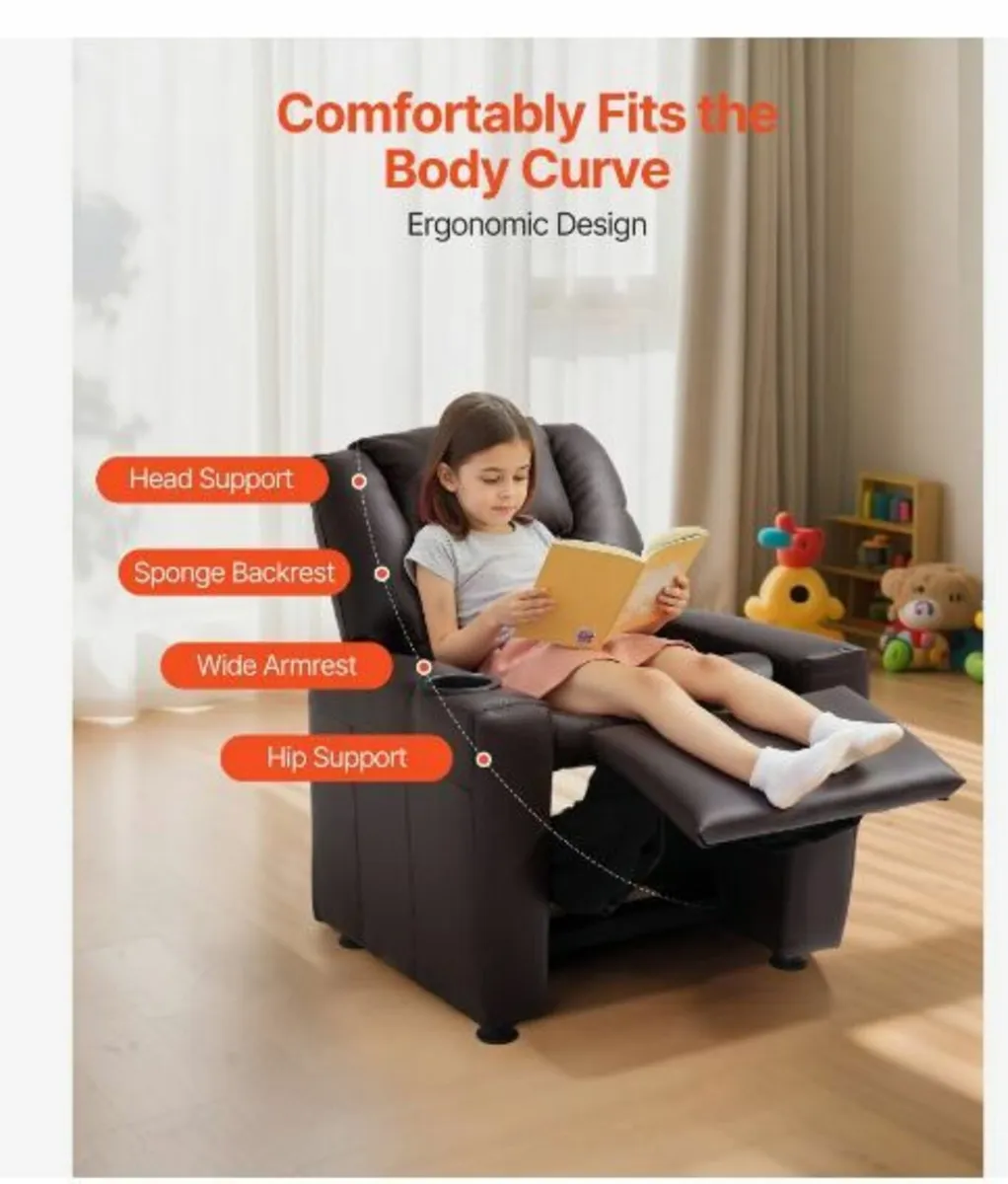 Kids Reclining Chair PU Leather - Image 2