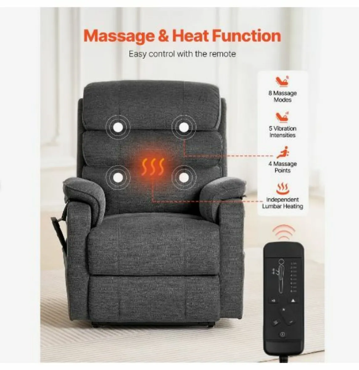 Power Lift Recliner Chair for Elderly Heat - Image 2