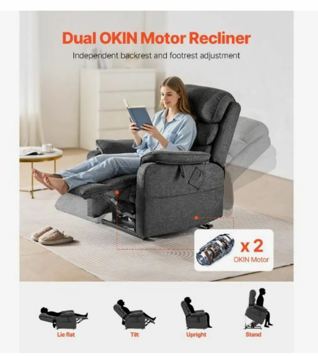 Power Lift Recliner Chair for Elderly Heat - Image 3