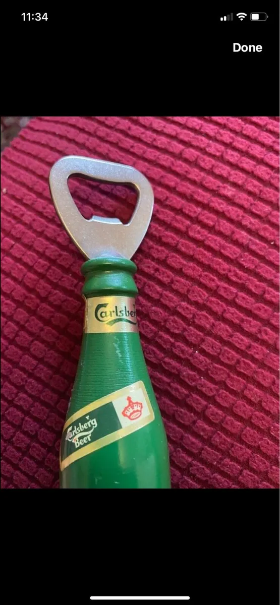 Vintage  Carlsberg Timber Bottle Opener - Image 3