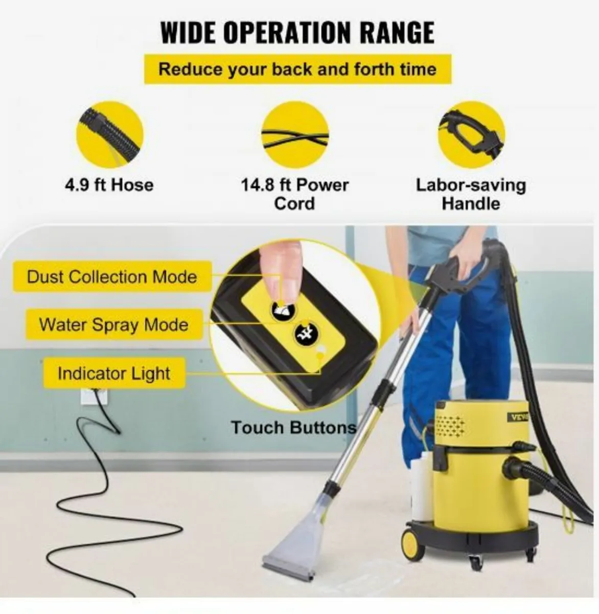 Wet Dry Vacuum Cleaner, 5.3 Gallon - Image 4