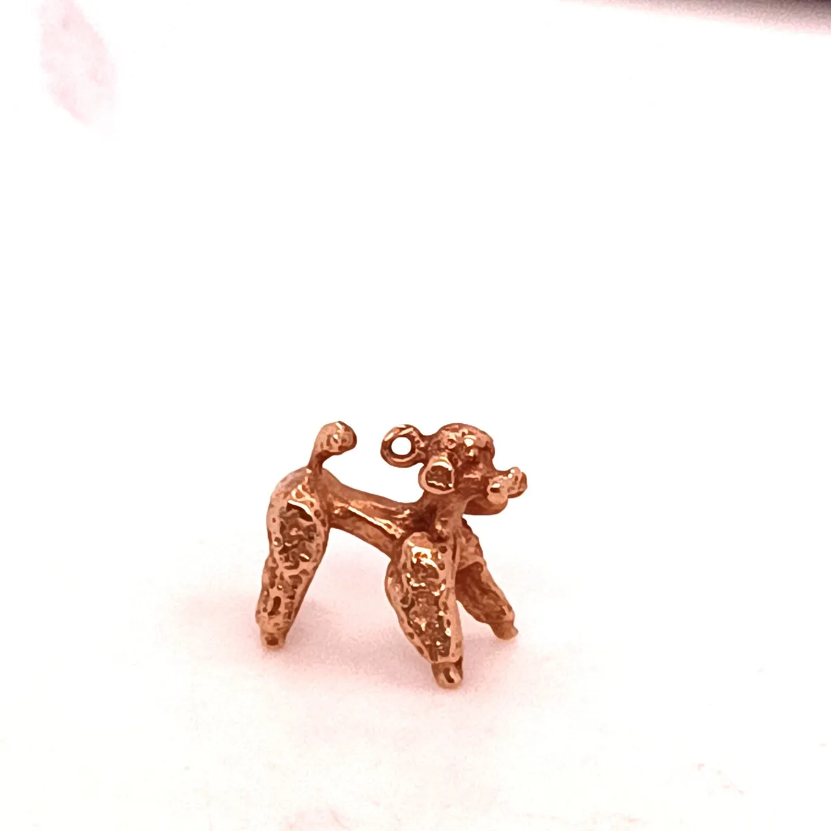 Vintage Dog Poodle Charm Pendant, 9k Gold - Image 1