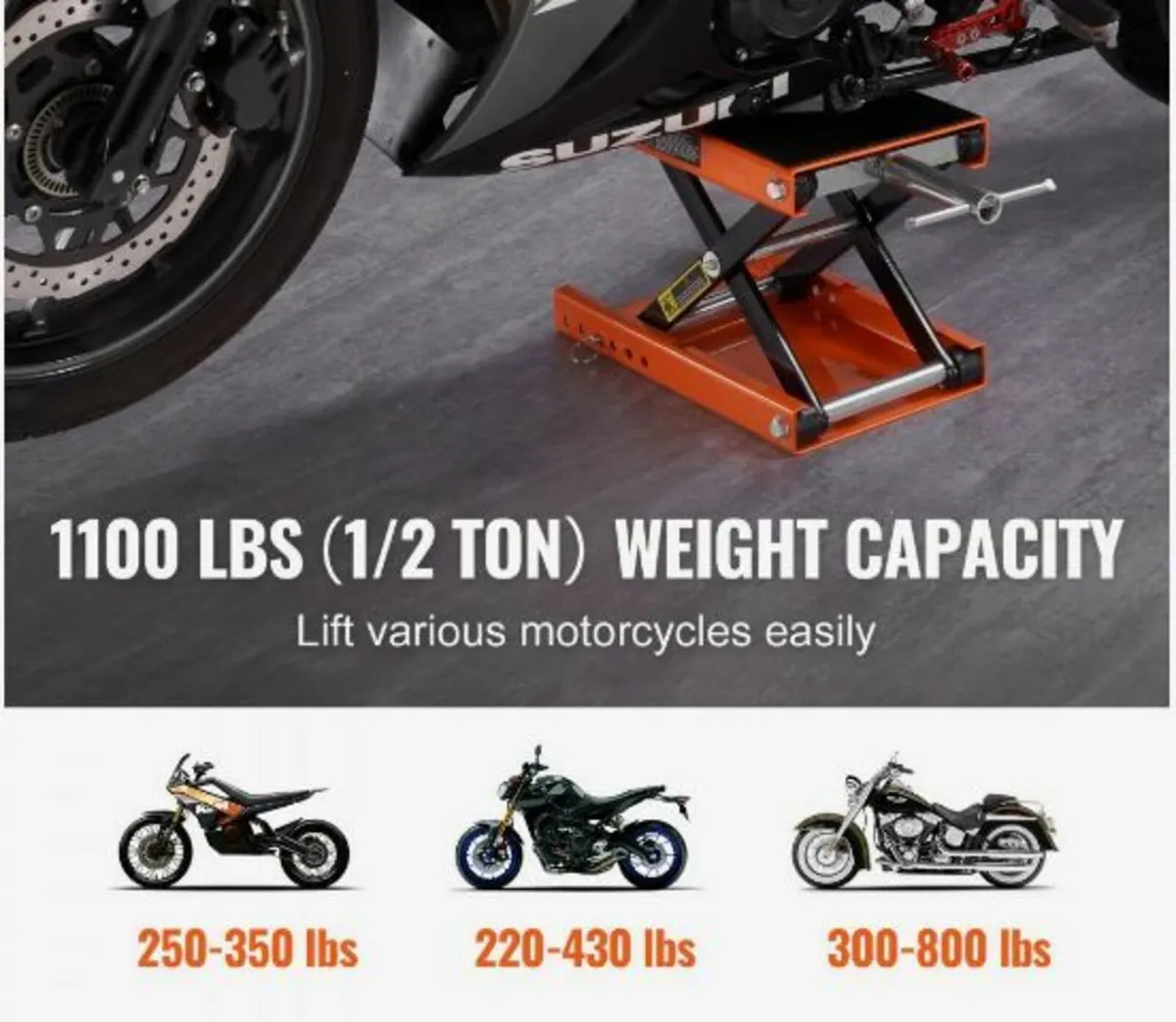 Motorcycle Scissor Jack Lift 1100 lbs Wide - Image 2