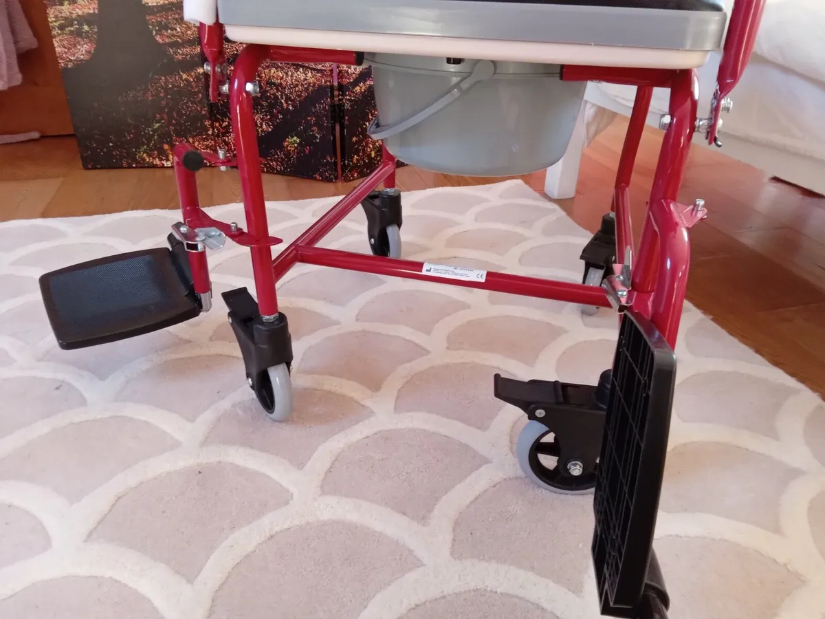 Healthcare Wheeled Commode Toilet Chair - Image 2