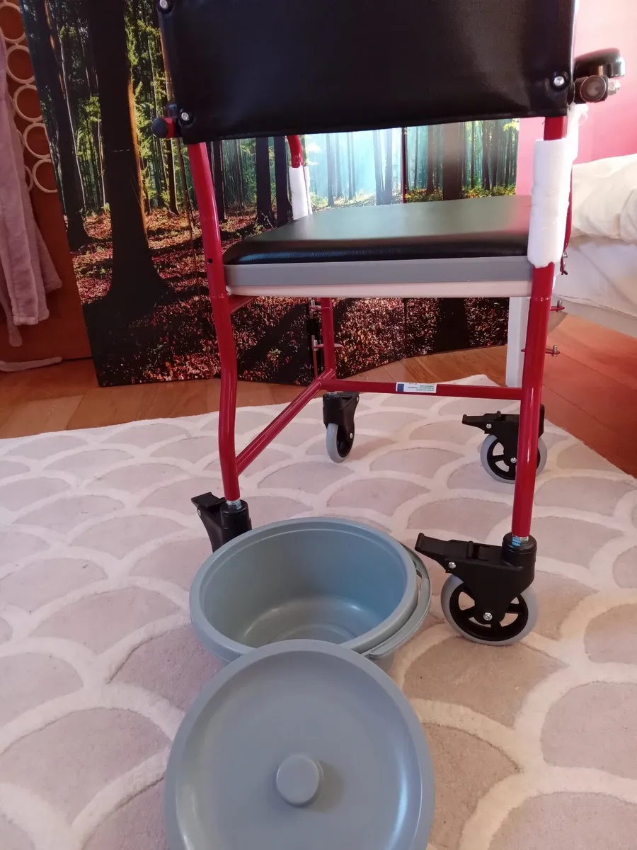 Healthcare Wheeled Commode Toilet Chair - Image 3