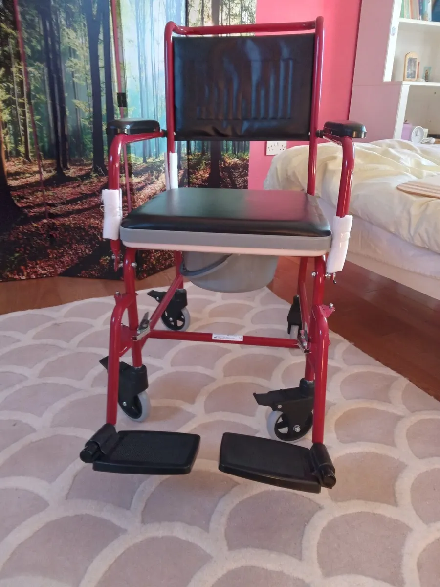 Healthcare Wheeled Commode Toilet Chair - Image 1