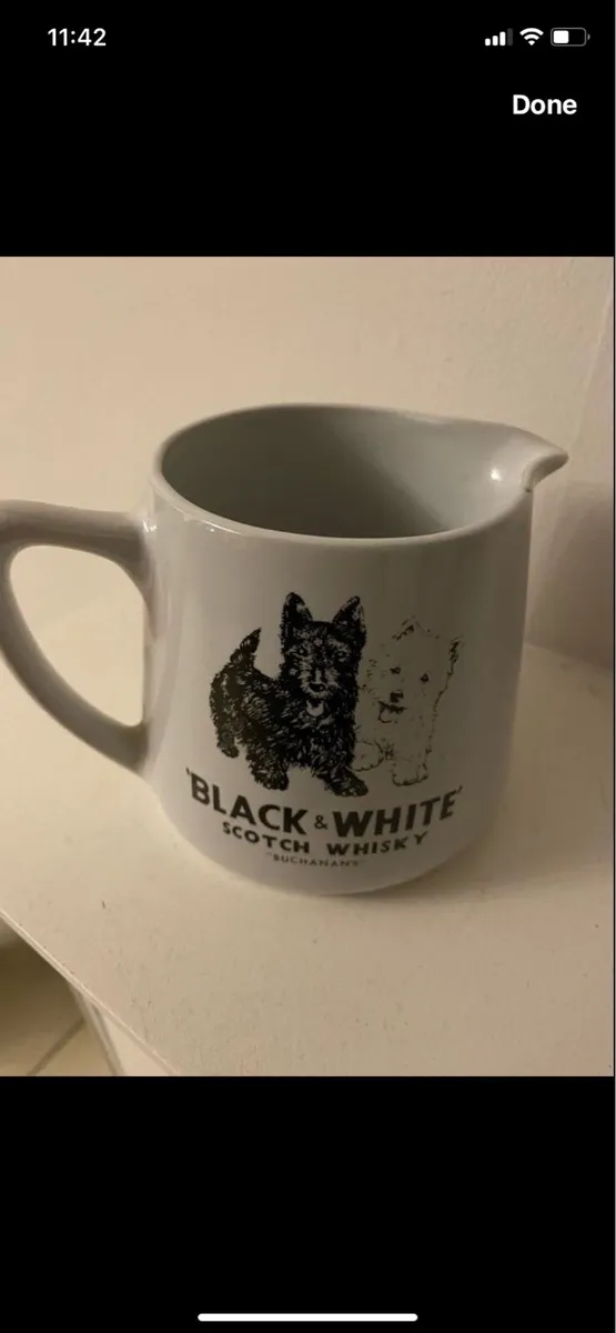 Rare Black & White Scotch Ceramic Water jug - Image 1