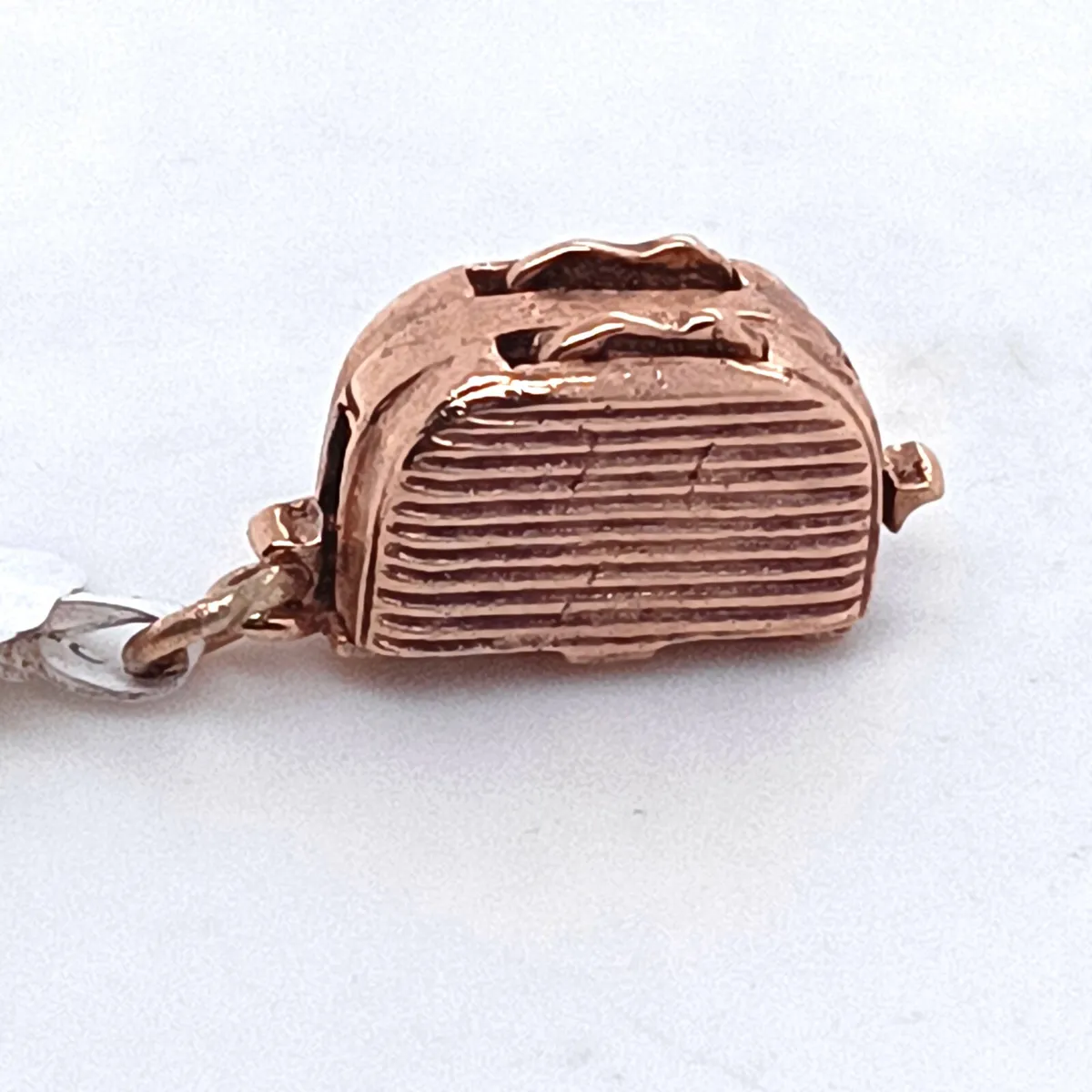 Vintage 9k Rose Gold Toaster Charm Pendant - Image 1