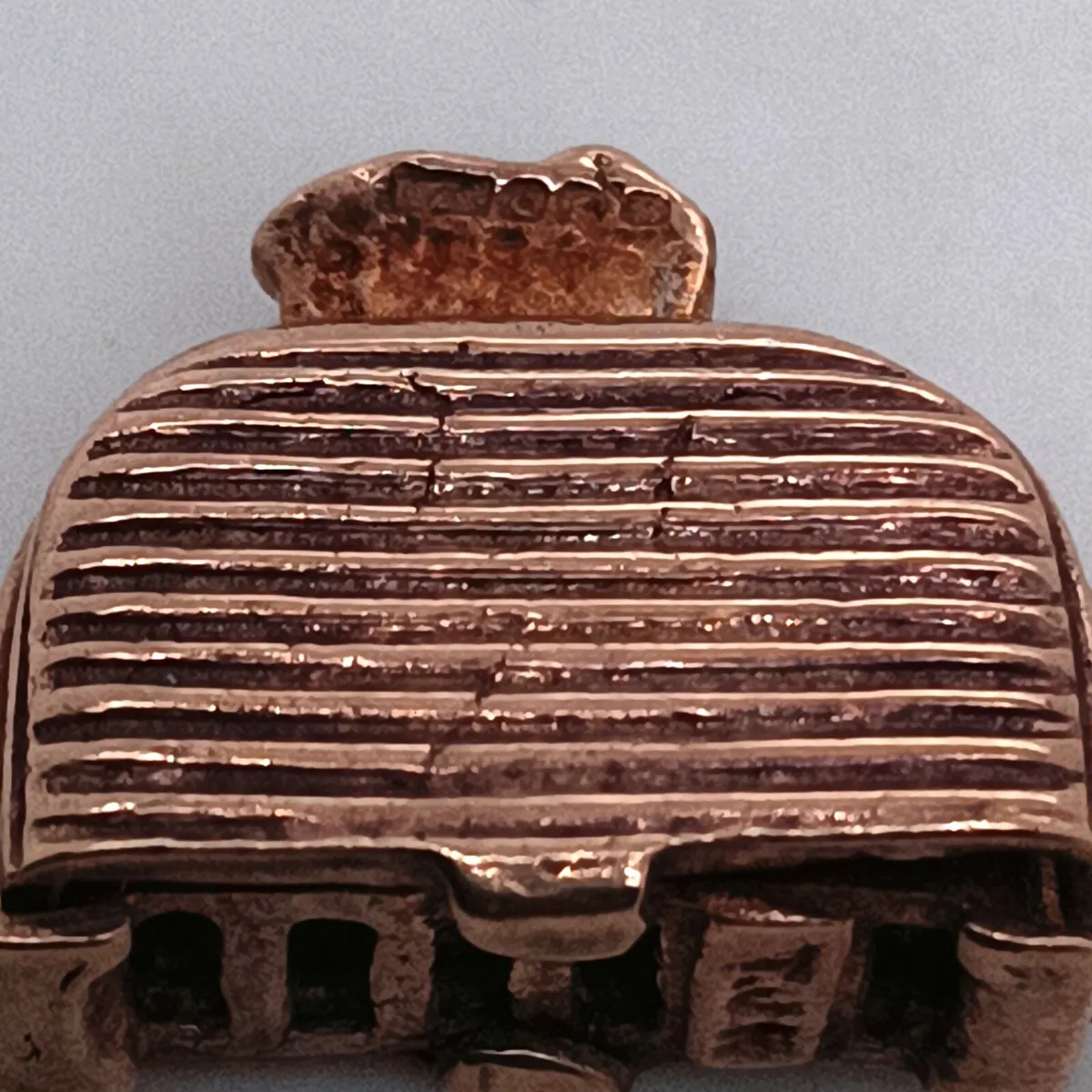 Vintage 9k Rose Gold Toaster Charm Pendant - Image 2