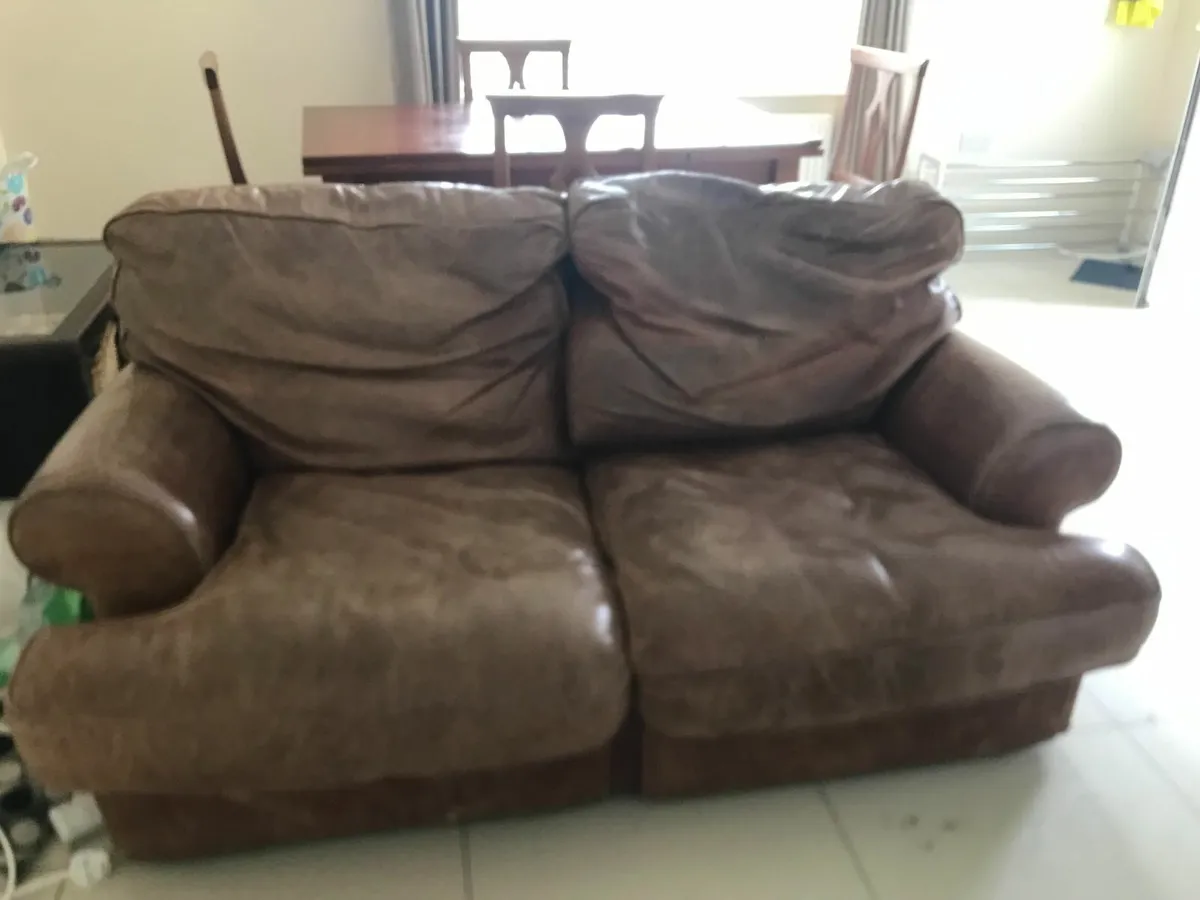 Brown Leather Sofa - Image 3