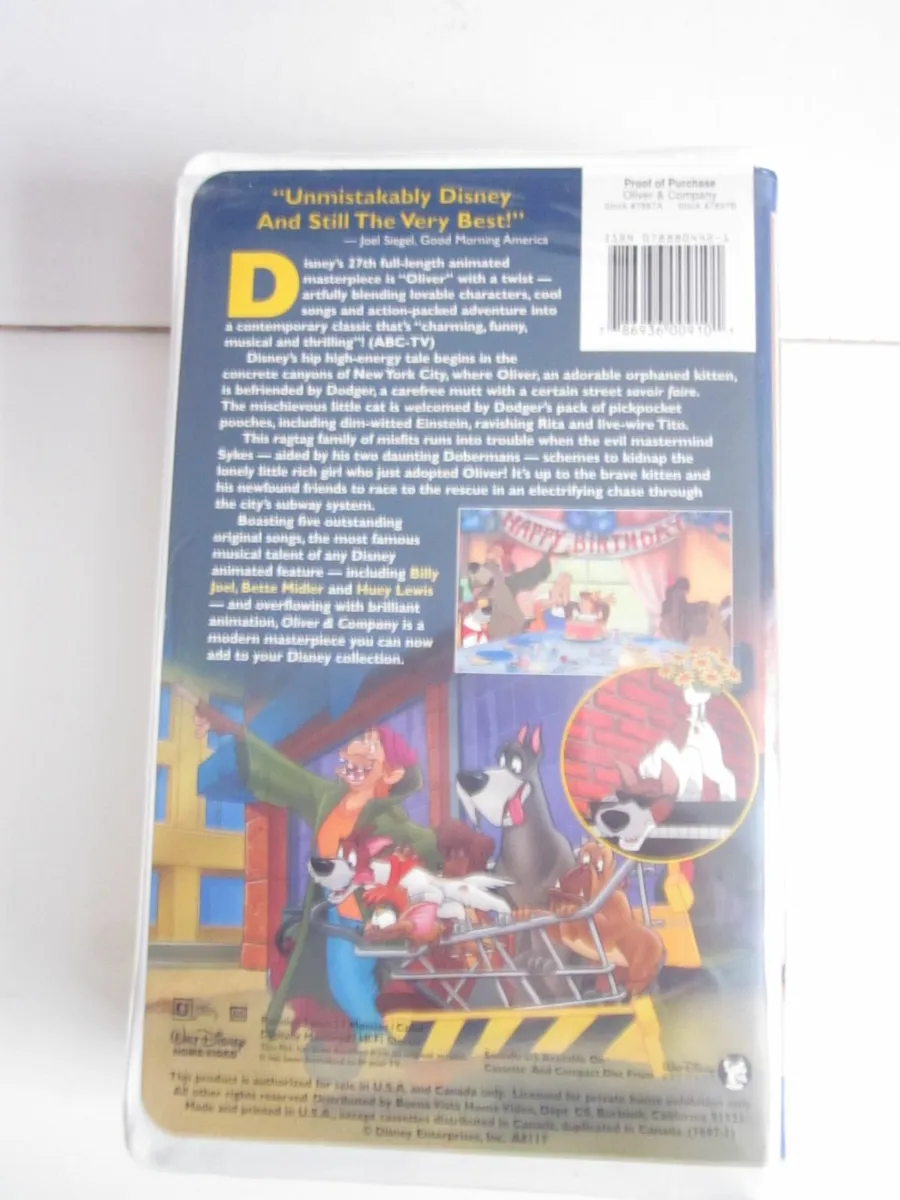 Waltz Disney Oliver & Company VHS Video - Image 3