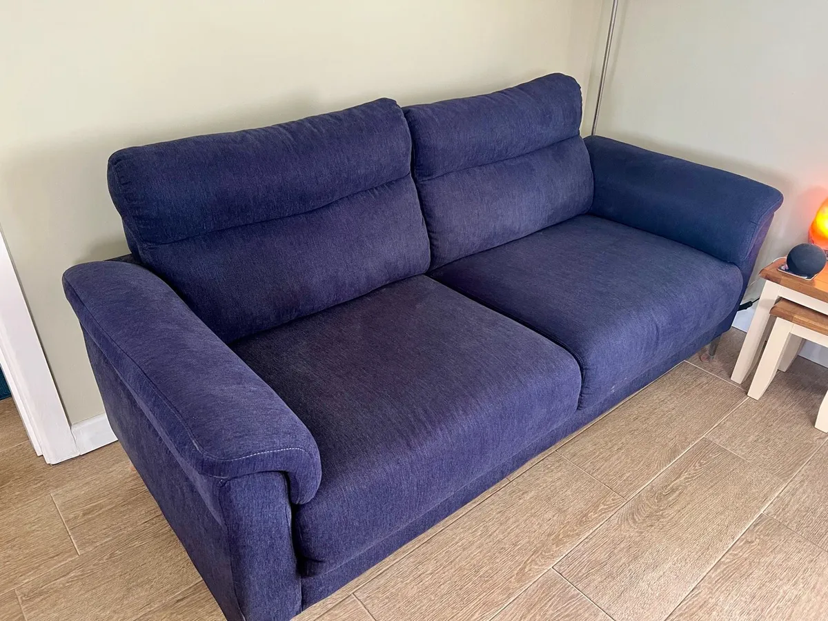 2 & 3 Seater Roxy Navy Blue Couches - Image 2