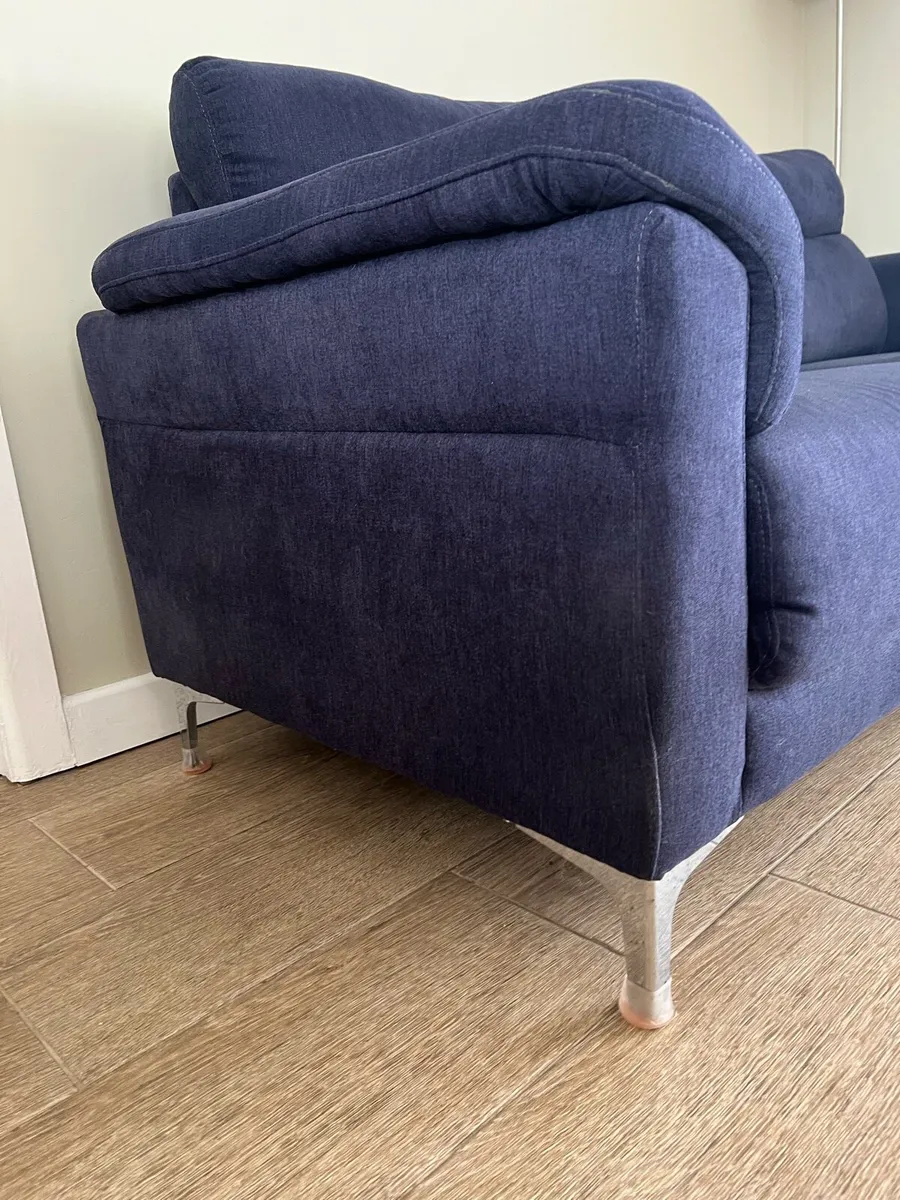 2 & 3 Seater Roxy Navy Blue Couches - Image 3
