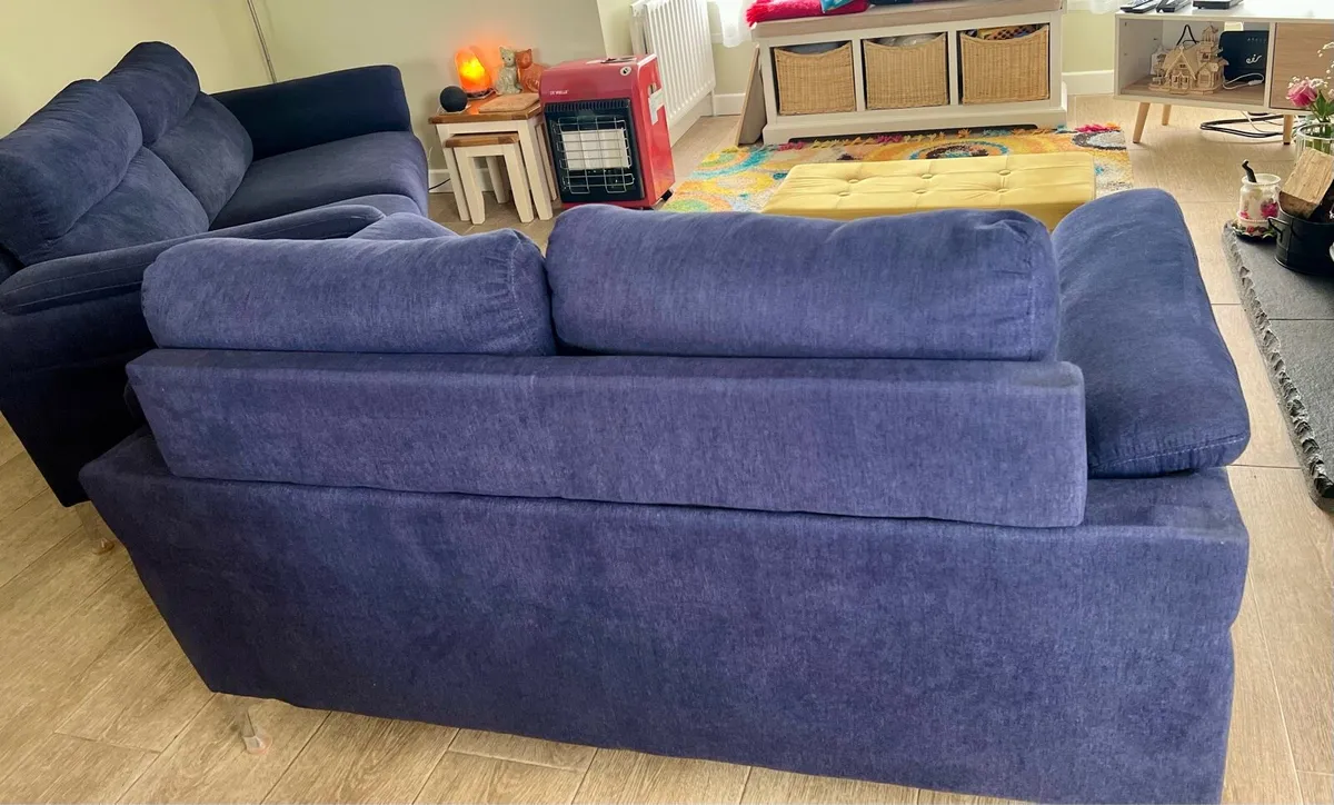 2 & 3 Seater Roxy Navy Blue Couches - Image 4