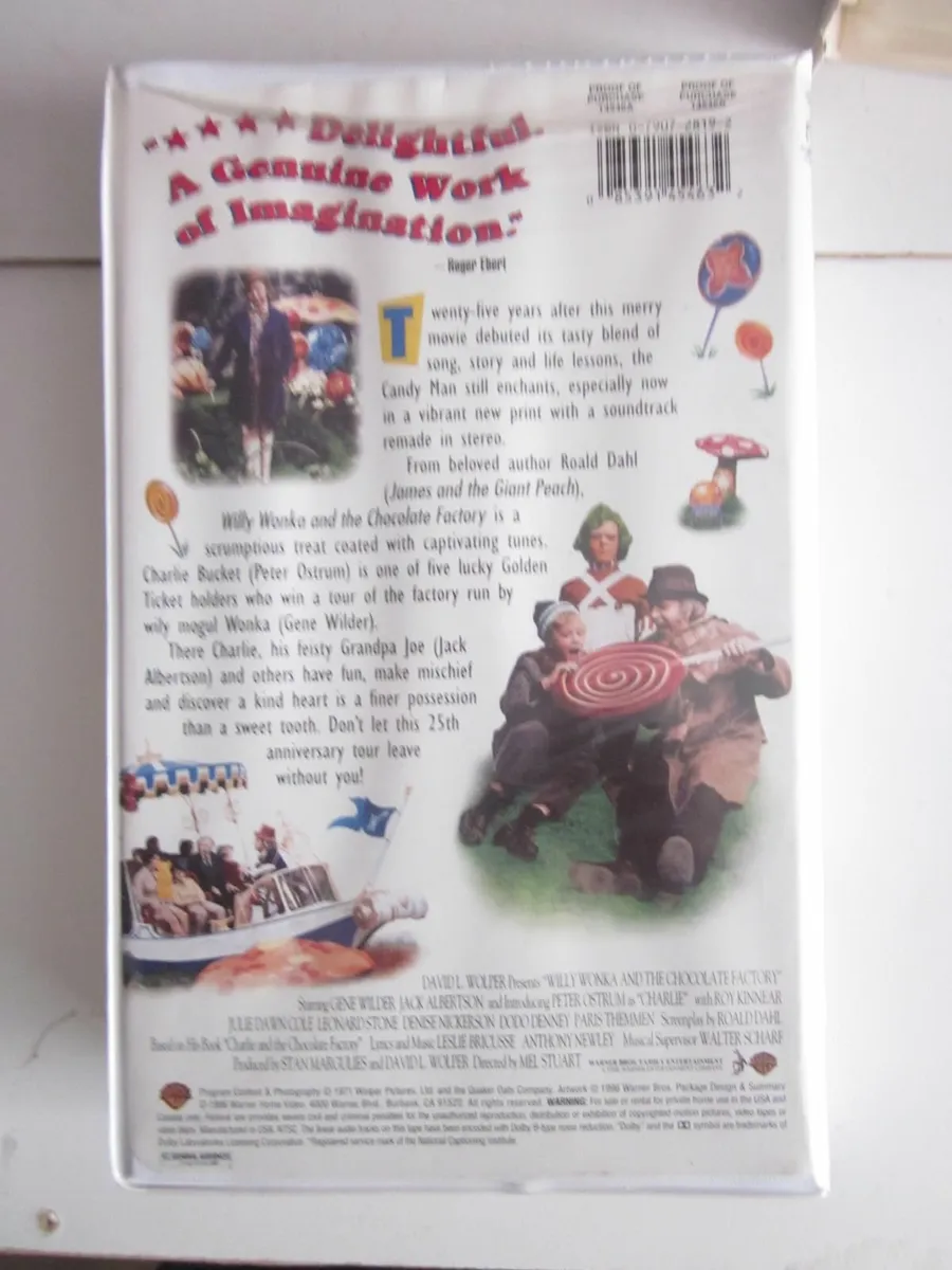Willy Wonka &The Chocolate Factory 25TH Anniv. VHS - Image 2