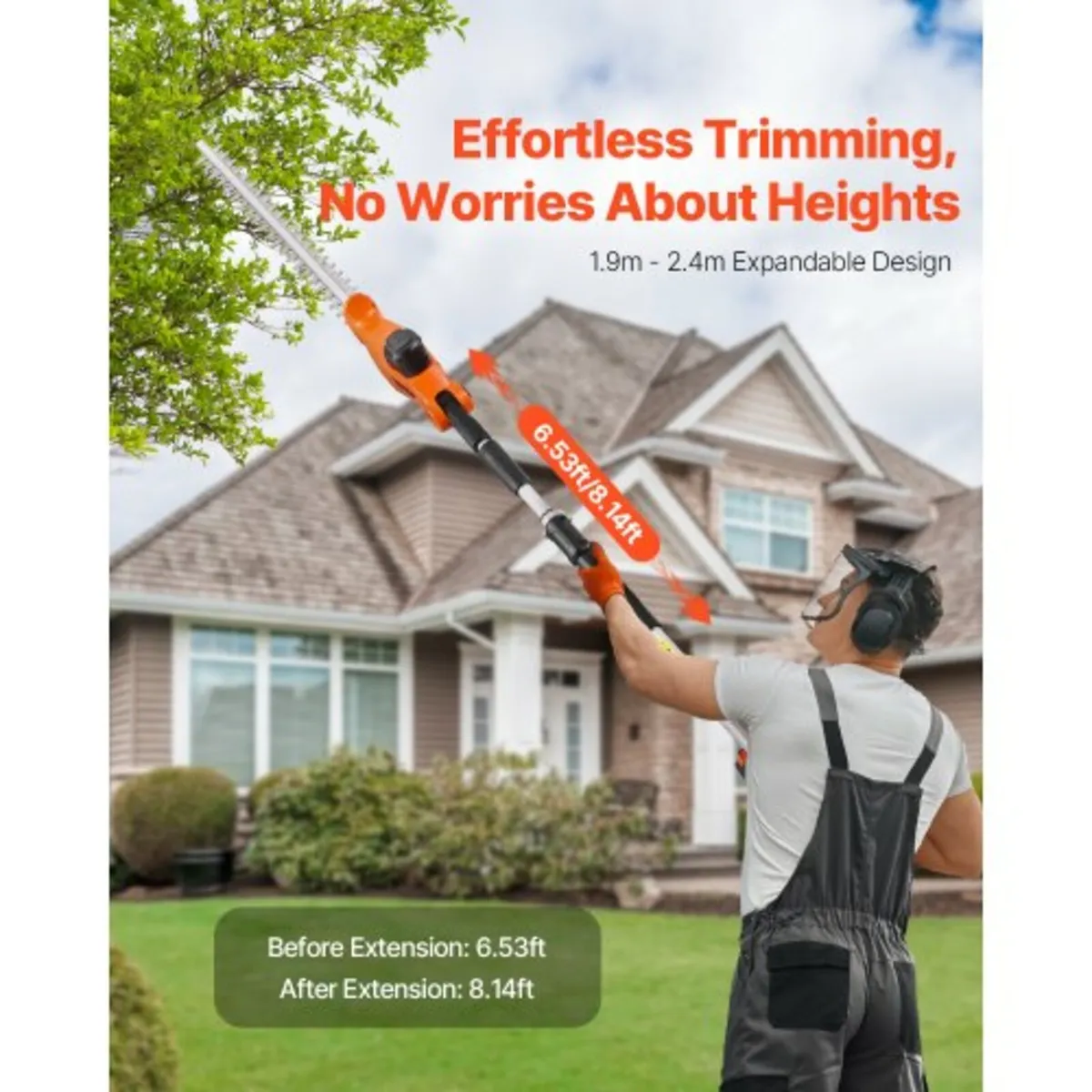 Extendable Cordless Electric Hedge Trimmer 20V 120 - Image 2