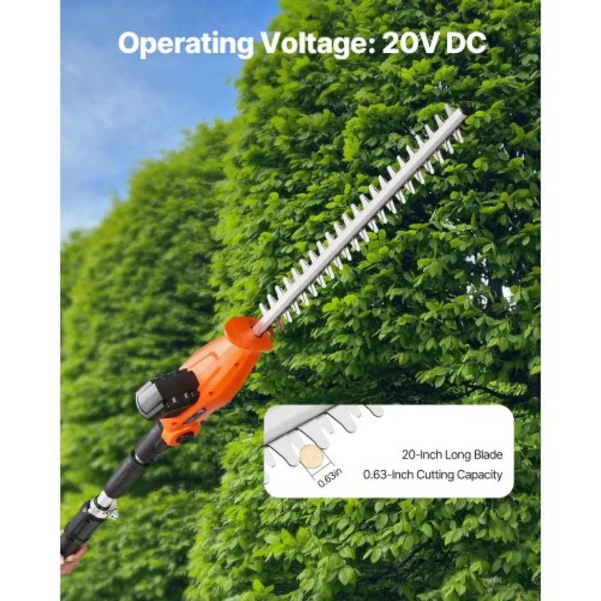 Extendable Cordless Electric Hedge Trimmer 20V 120 - Image 3