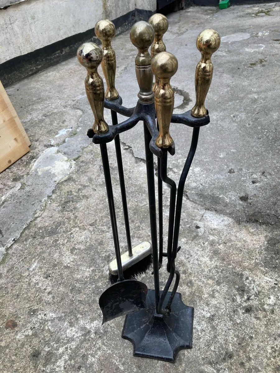 Set of fireplace tools, vintage - Image 2
