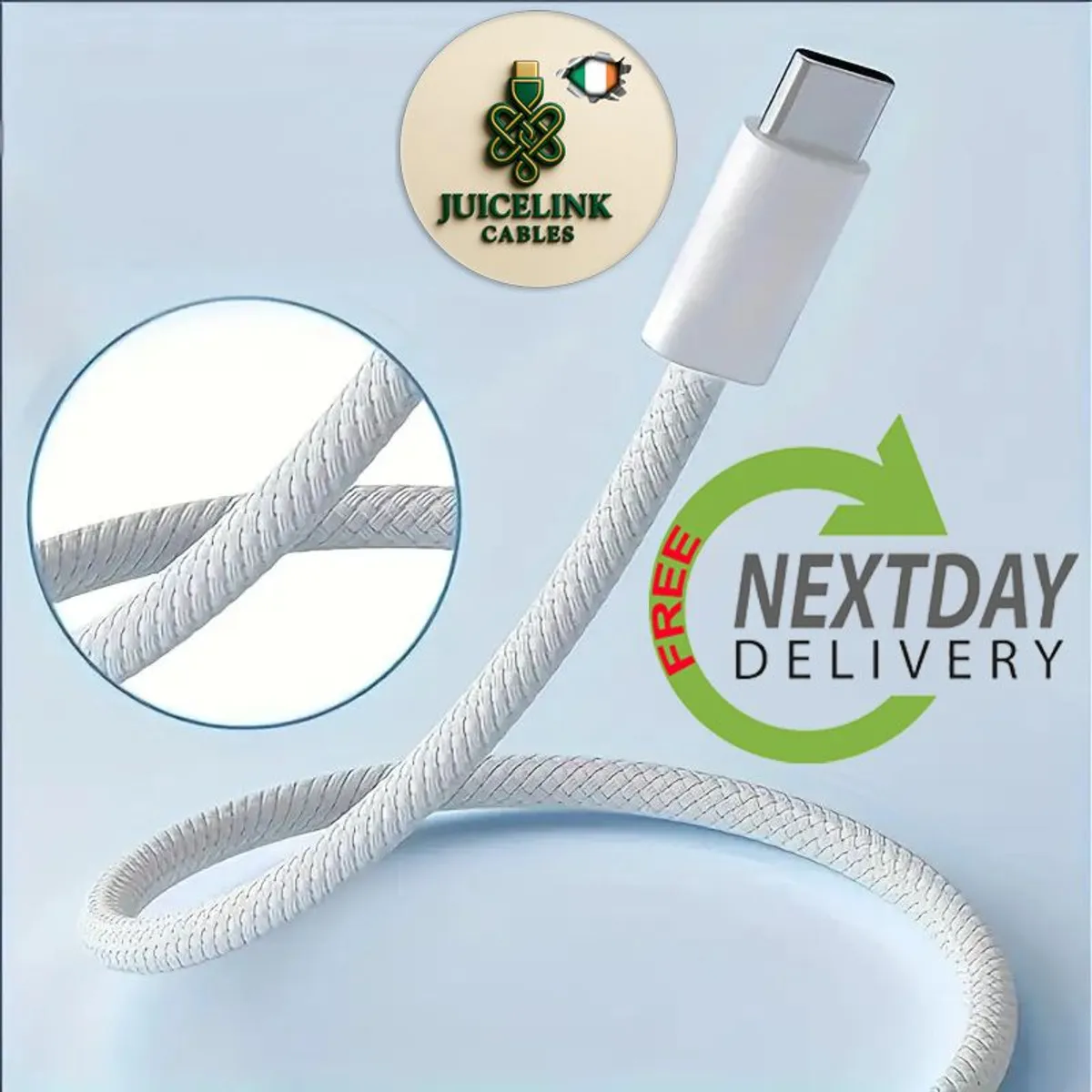 3 Pack x 60W Type-C to Type-C Fast Charge Charging Cables [2m each] - Braided for iPhone, Samsung etc. - Irish Seller, FREE Next-Day Delivery - Image 4