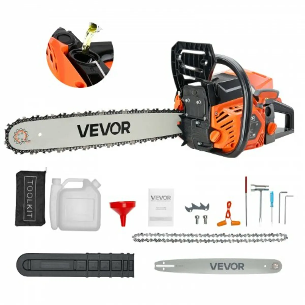 62cc Gas Chainsaw 3.6 HP Gas Powered 20 inch Chain - Image 1