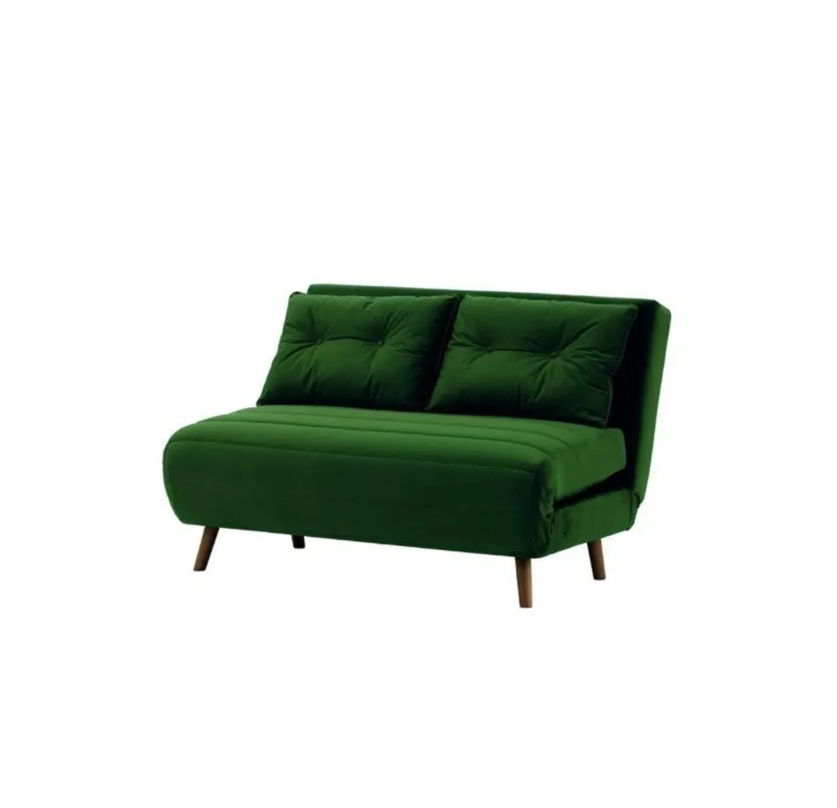 Sofa bed, 120cm wide, green velvet - Image 2