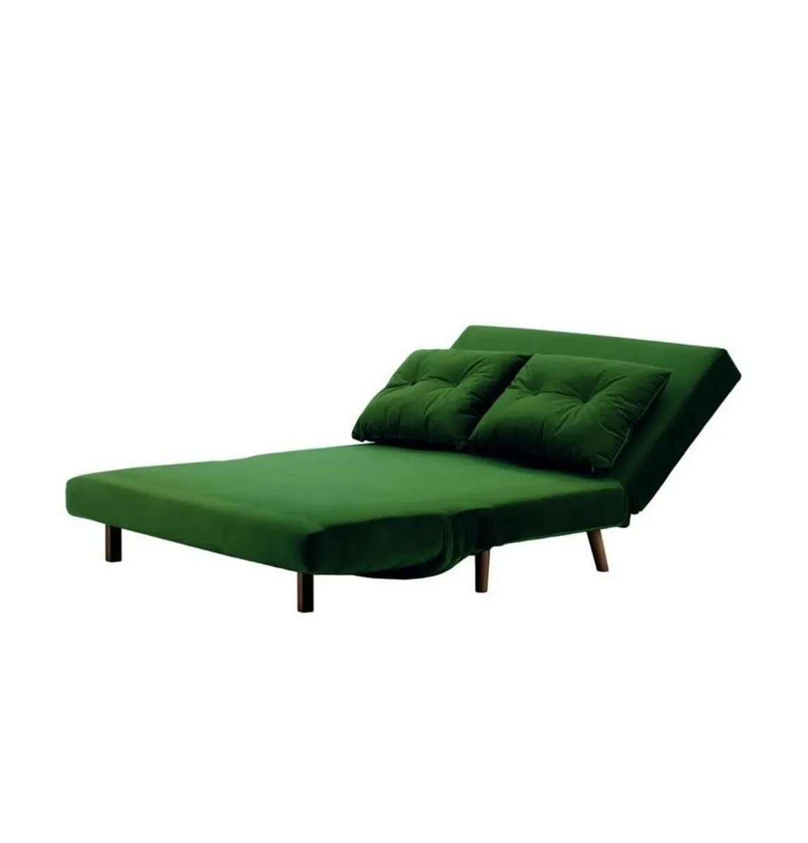 Sofa bed, 120cm wide, green velvet - Image 3