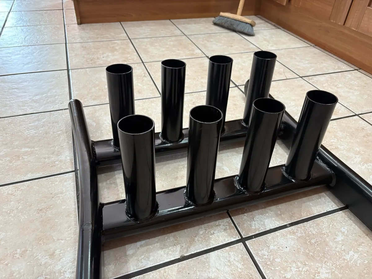 OLYMPIC BAR STORAGE STANDS, HOLDS 8 BARS!!! - Image 1