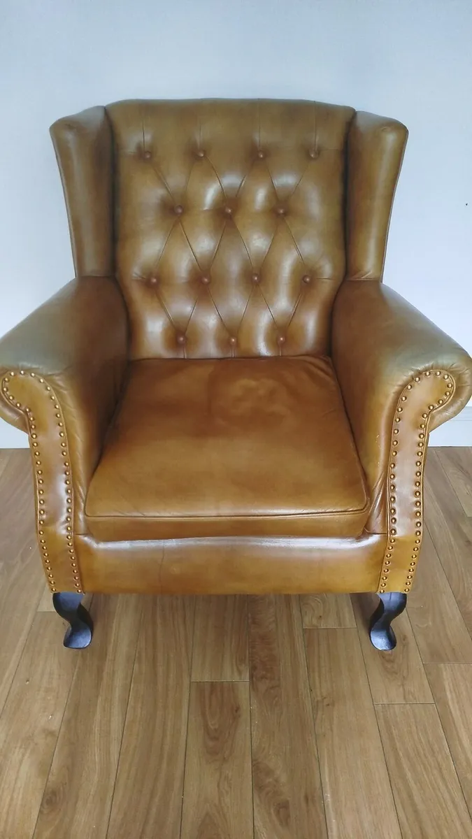 Leather Wingback armchair - Image 1