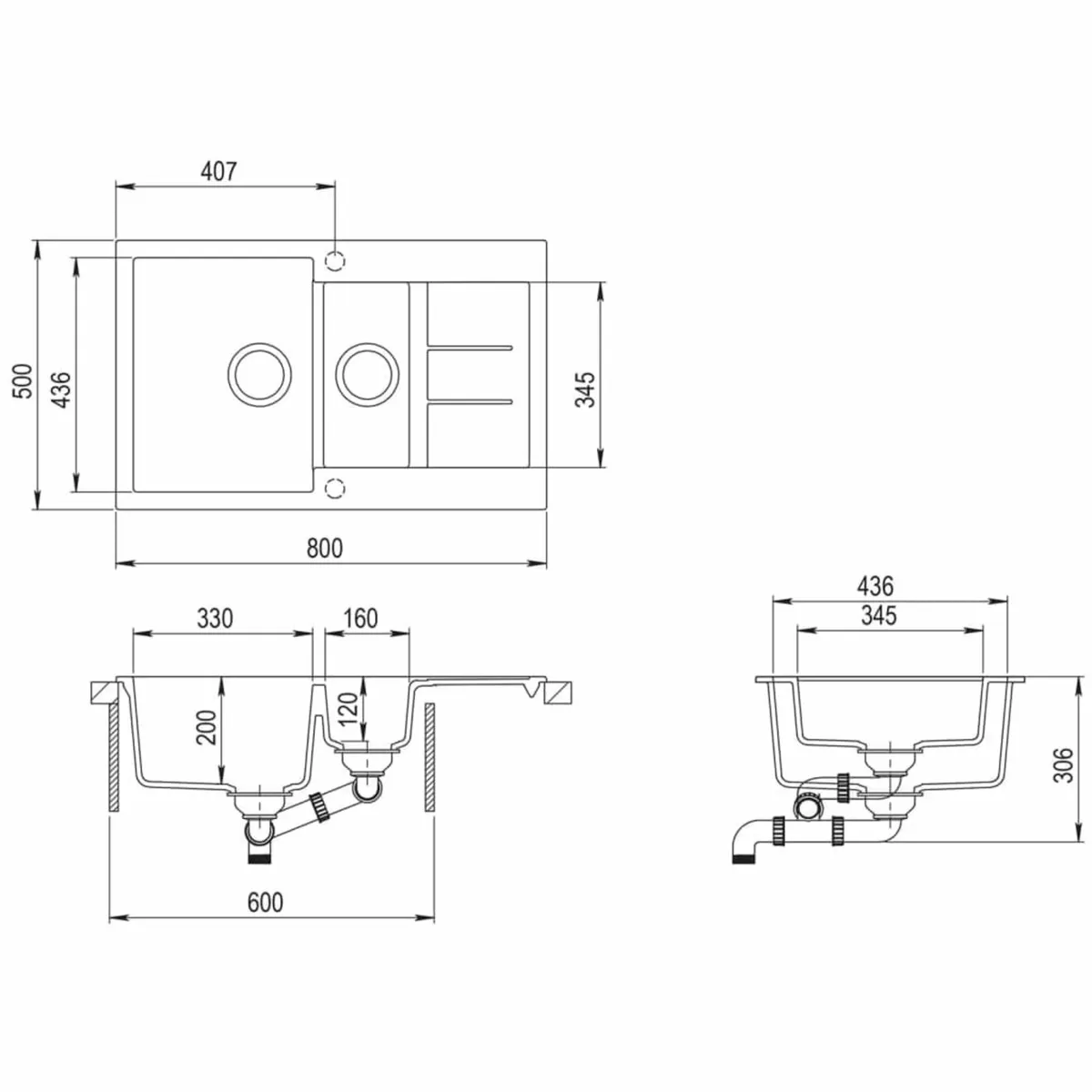 Kitchen Sink Double Basin - Image 4
