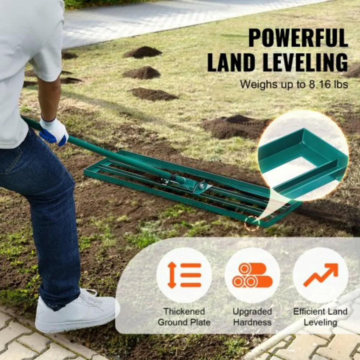 Lawn Leveling Rake, 91.4 x 25.4 cm Level Lawn Tool - Image 4