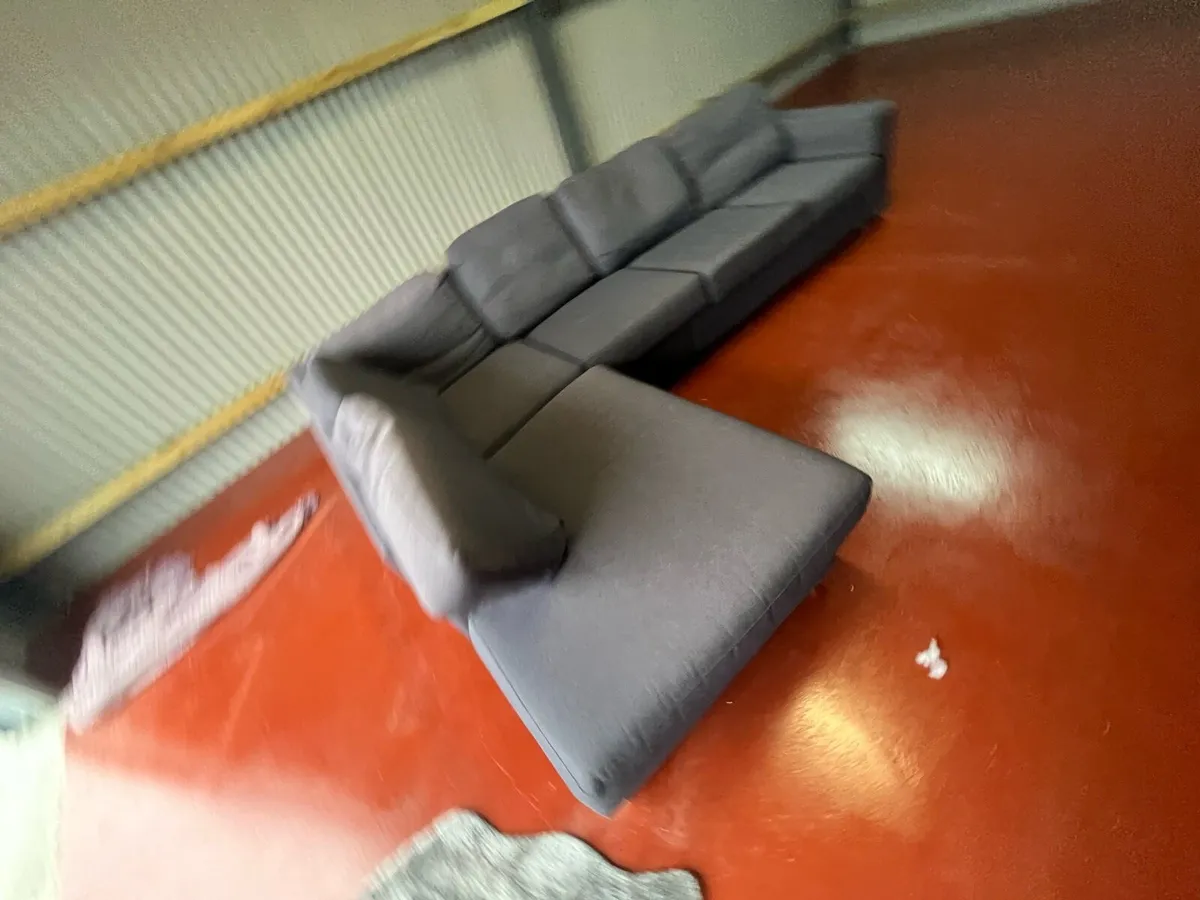 Large navy/blue corner sofa couch furniture - Image 2