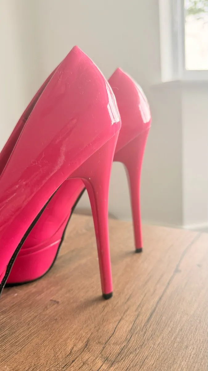 Bright Pink High-Heeled Shoes - Image 3