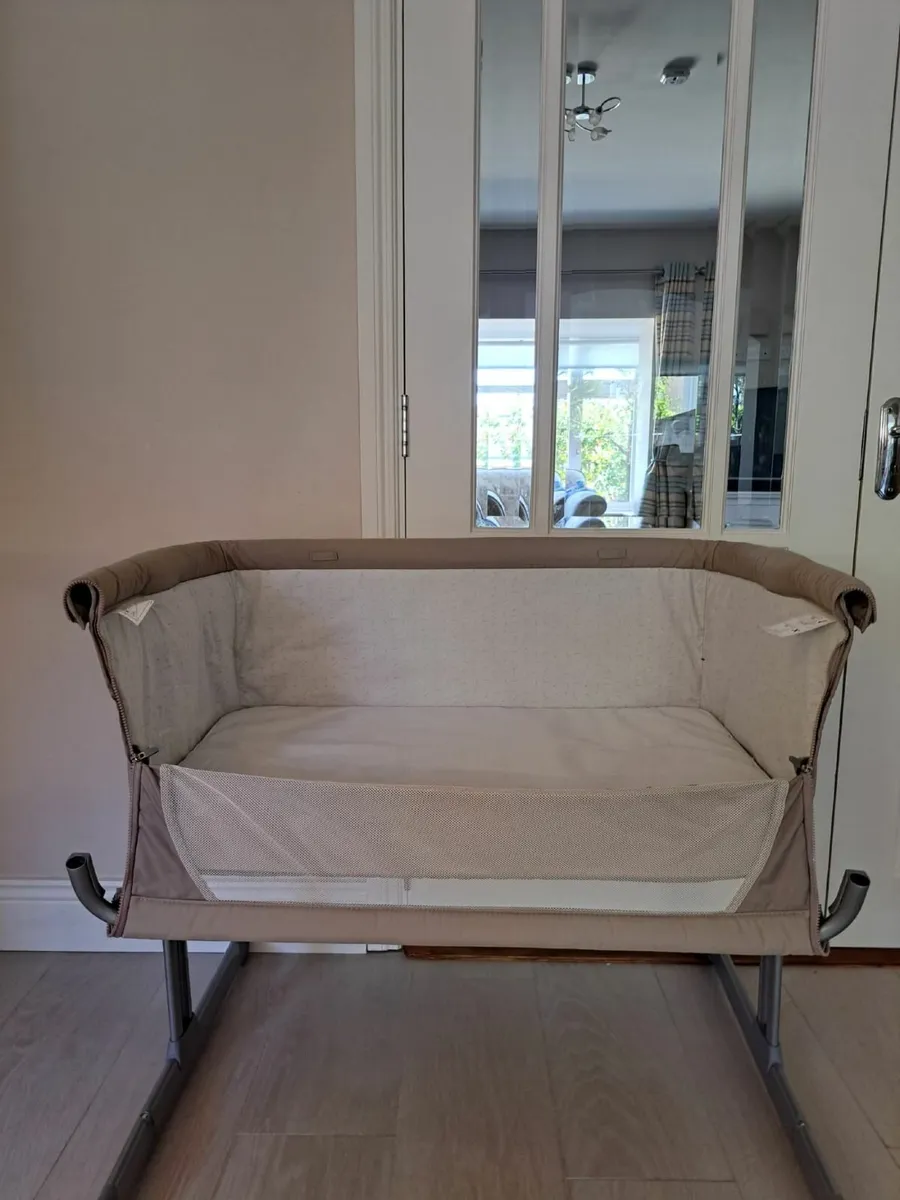 Chicco next to me and bjorn travel cot bundle - Image 2